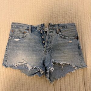 Distressed Denim Shorts